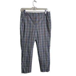 Brooks Brothers Red Fleece Glen Plaid Cotton Blend Flat Front Ankle Pants Size 4